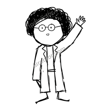 Dr. Nadia in the original hand-drawn style