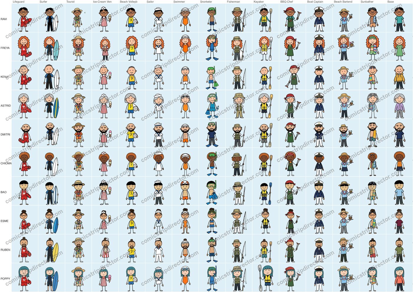 Summer Beach — full library showcase